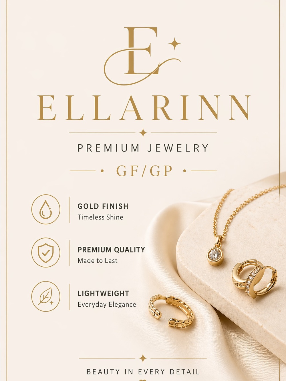 Gold-Finish Pendant Necklace for Women